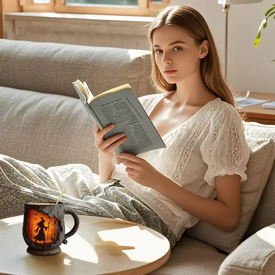 手工3D萬聖節馬克杯－以女巫和貓咪為主題